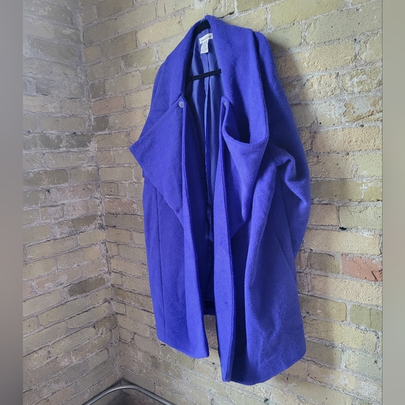 Vintage Jessica London Cobalt Blue  Asymmetrical Coat Jacket Size 24 - Picture 2 of 10